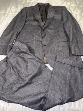 Paul Stuart 45R 39 SB Paul Glen Plaid Check Windowpane Suit 100% Wool